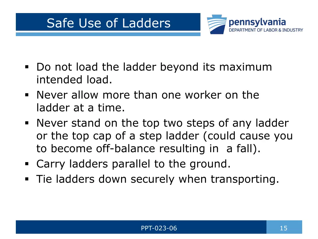 safe use of ladders 2