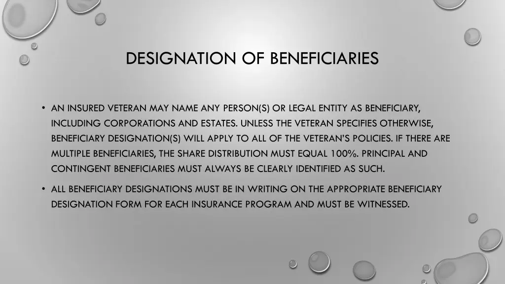 designation of beneficiaries