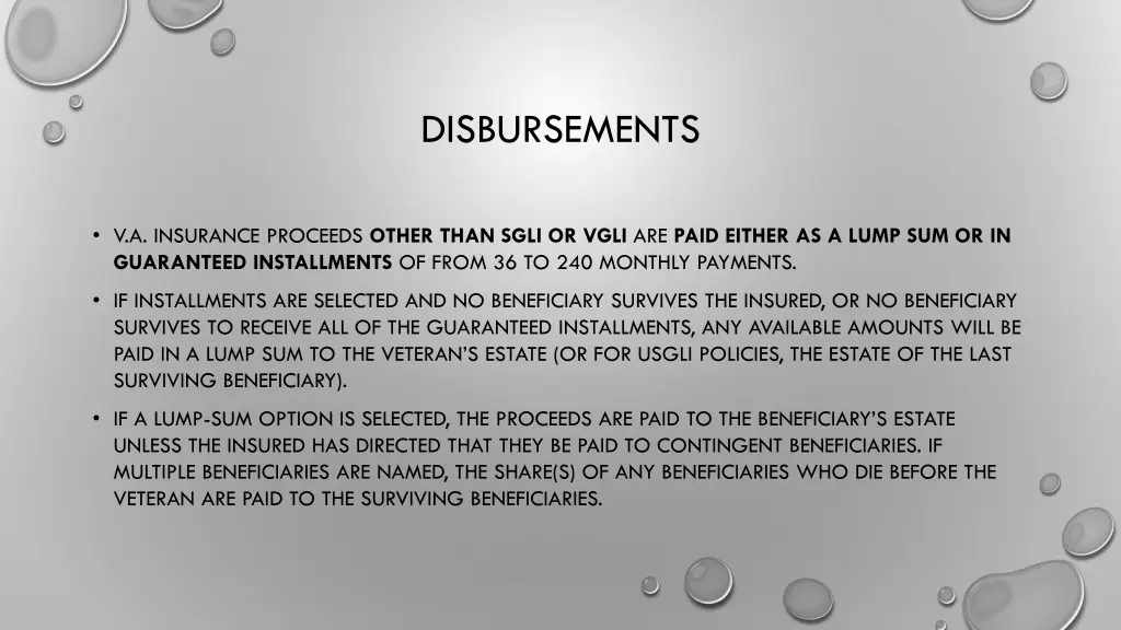 disbursements