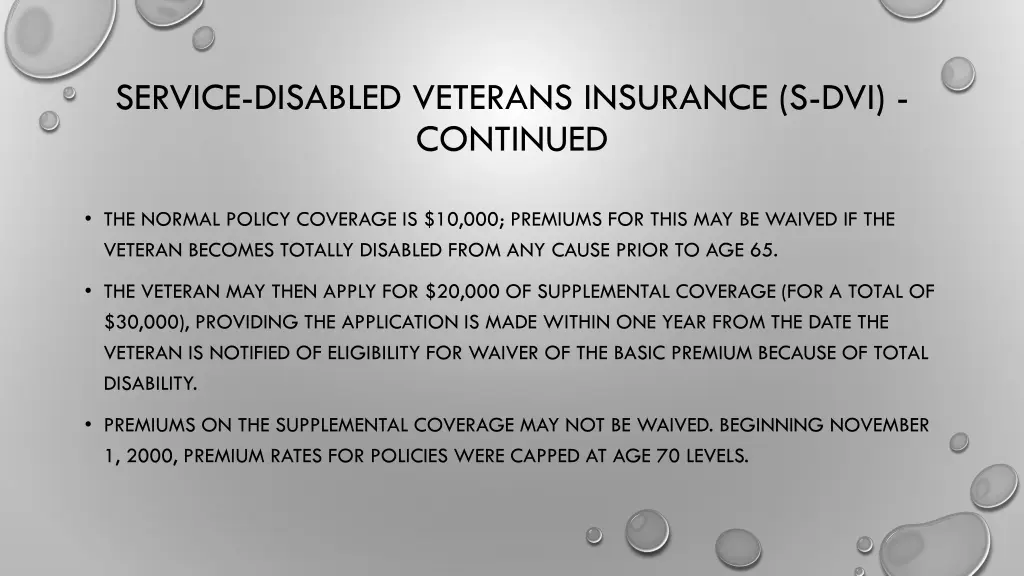 service disabled veterans insurance