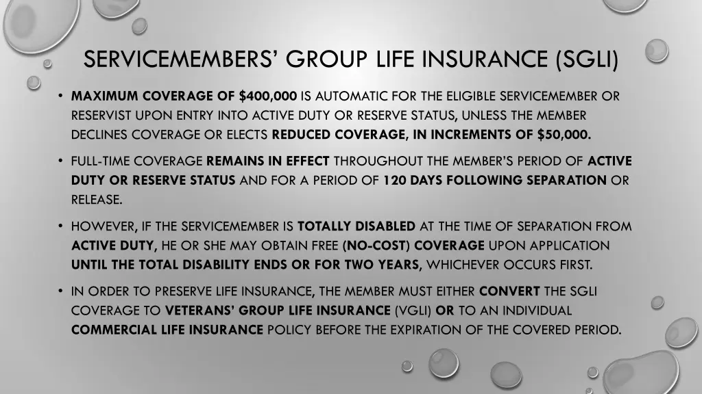 servicemembers group life insurance sgli 1