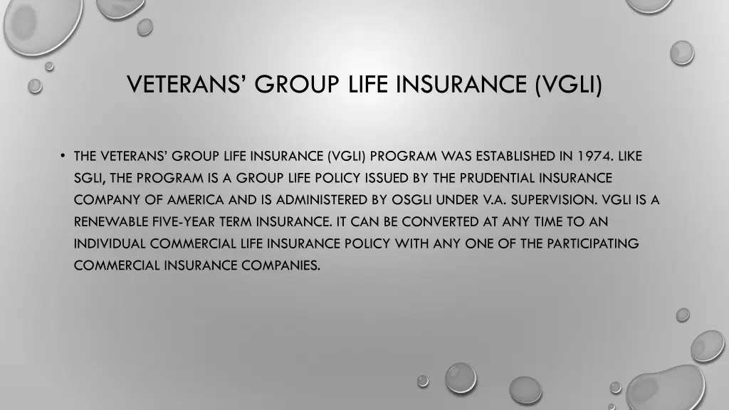 veterans group life insurance vgli