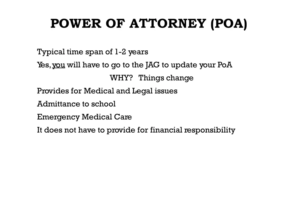 power of attorney poa