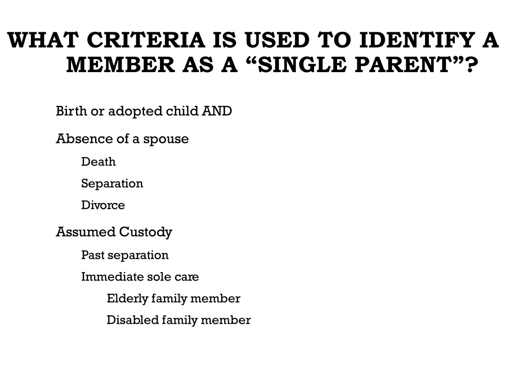 what criteria is used to identify a member