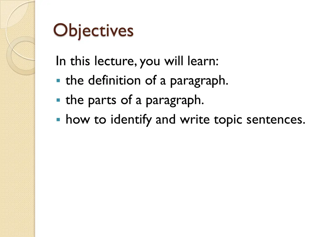 objectives