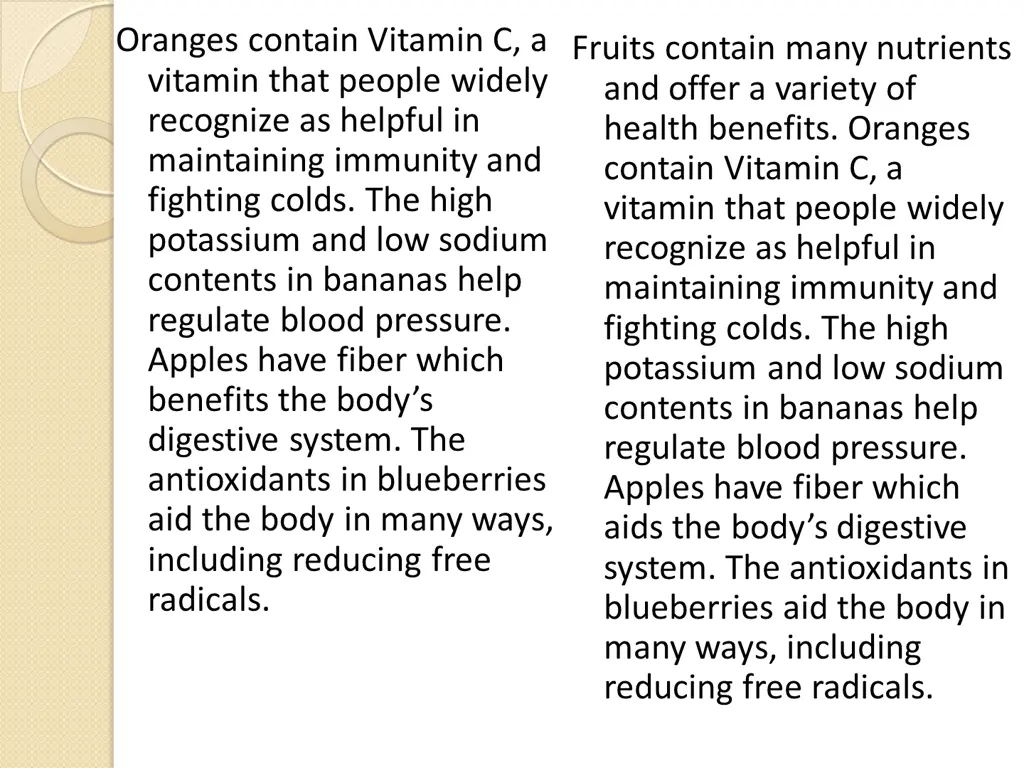 oranges contain vitamin c a vitamin that people