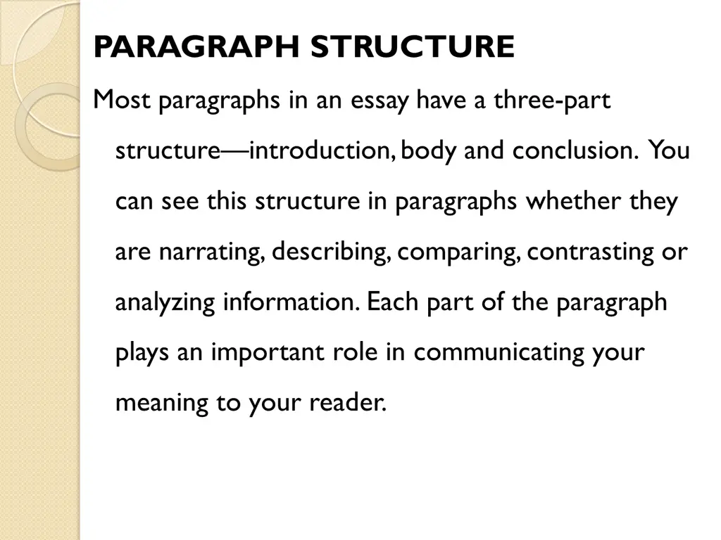 paragraph structure