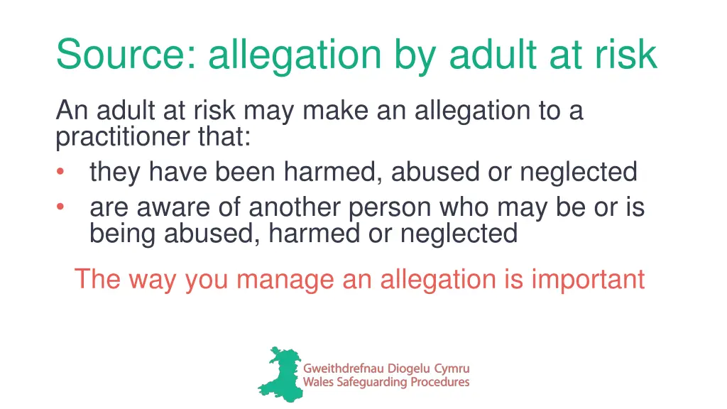 source allegation by adult at risk