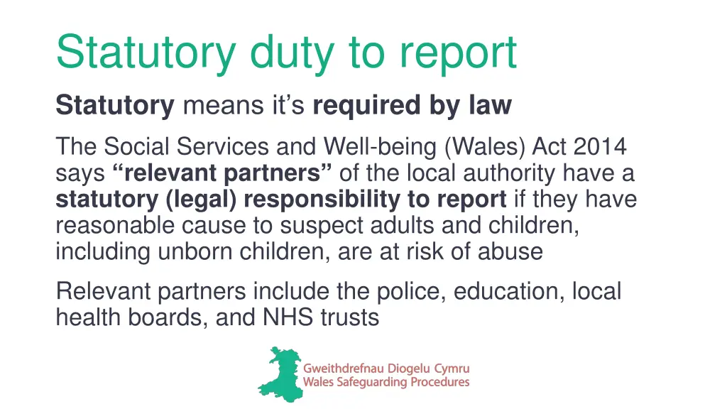 statutory duty to report