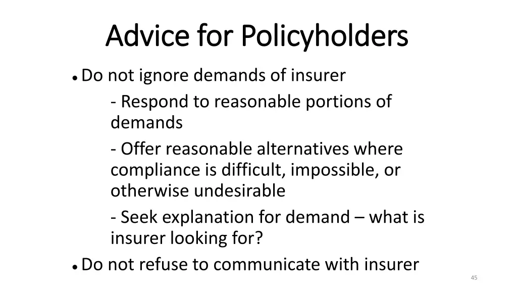 advice for policyholders advice for policyholders