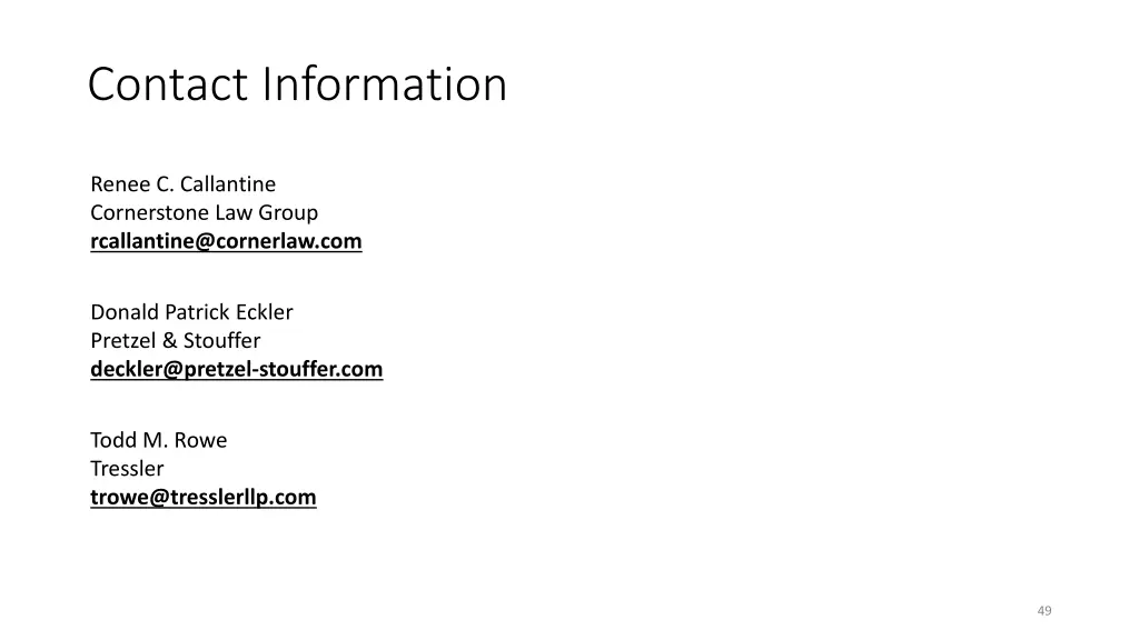 contact information