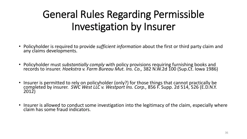 general rules regarding permissible general rules