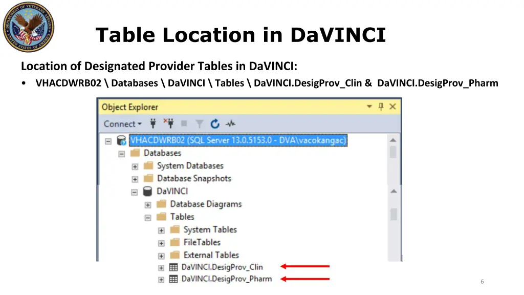 table location in davinci