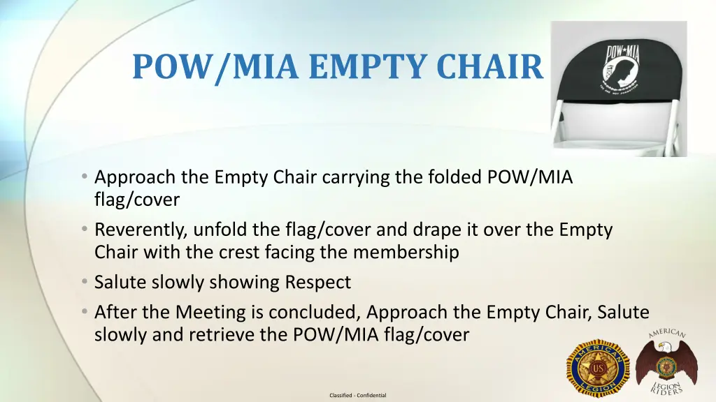 pow mia empty chair