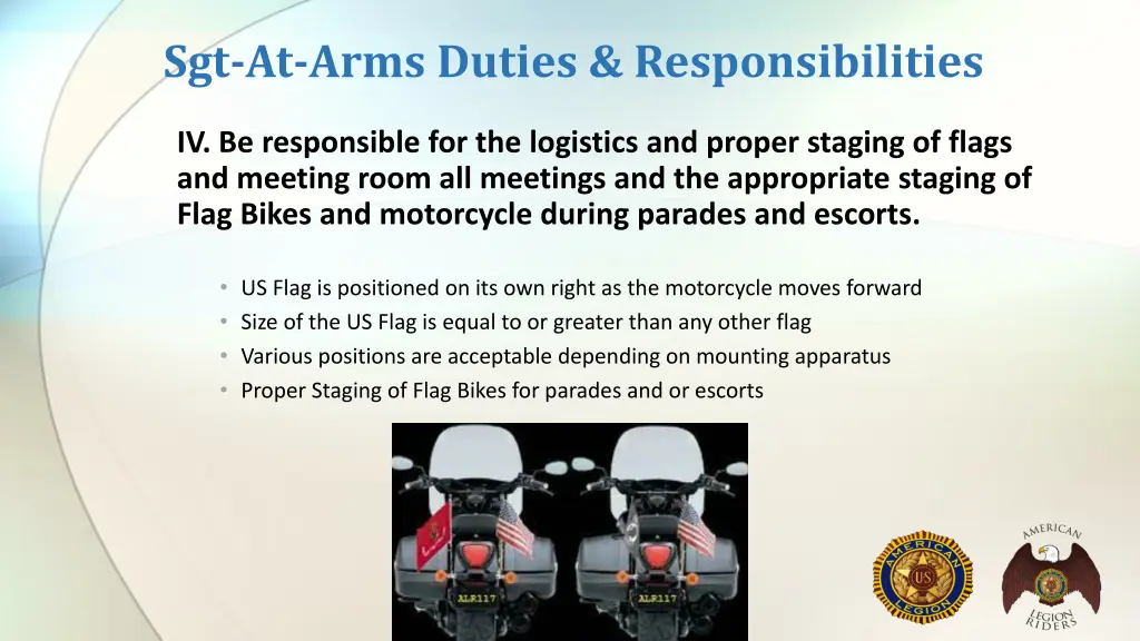 sgt at arms duties responsibilities 3