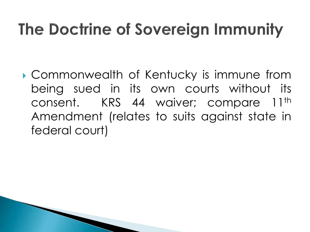 commonwealth of kentucky is immune from being