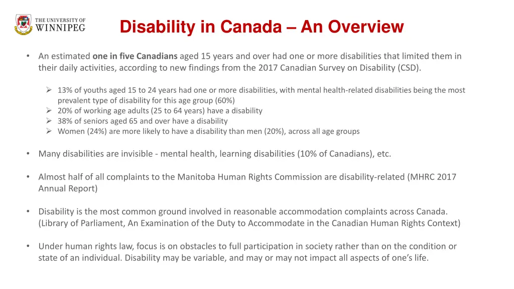 disability in canada an overview