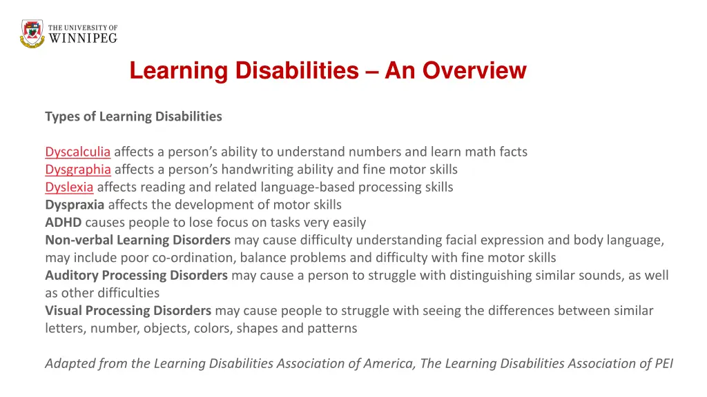 learning disabilities an overview 1