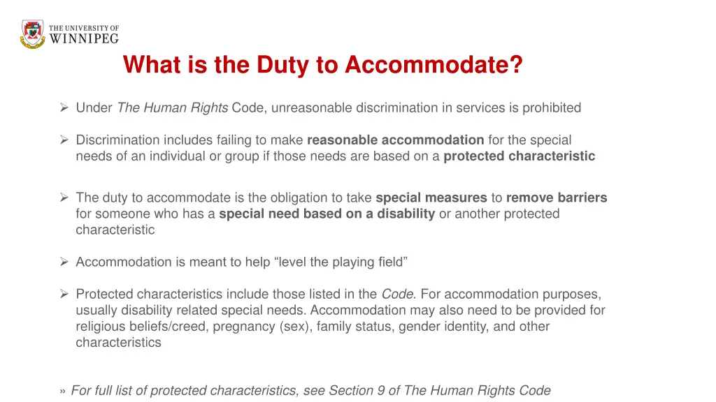 what is the duty to accommodate