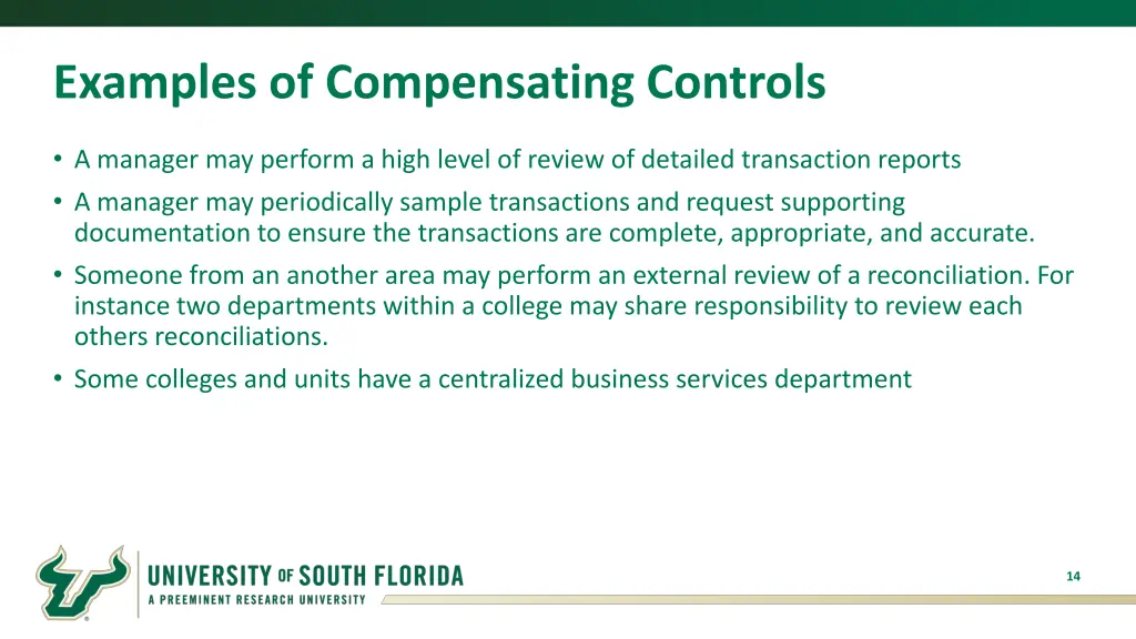 examples of compensating controls