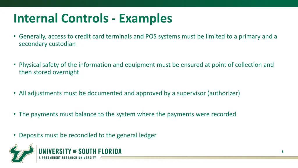 internal controls examples