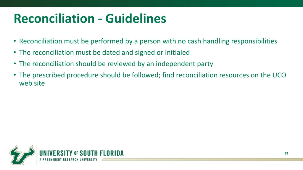 reconciliation guidelines