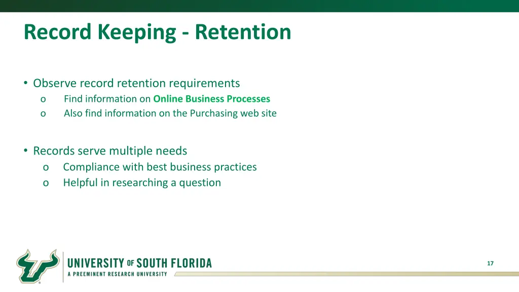 record keeping retention