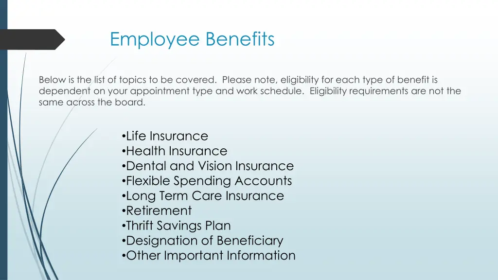 employee benefits