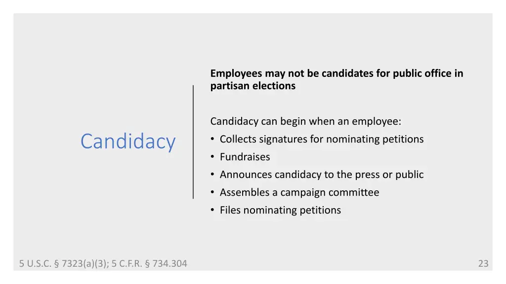 employees may not be candidates for public office