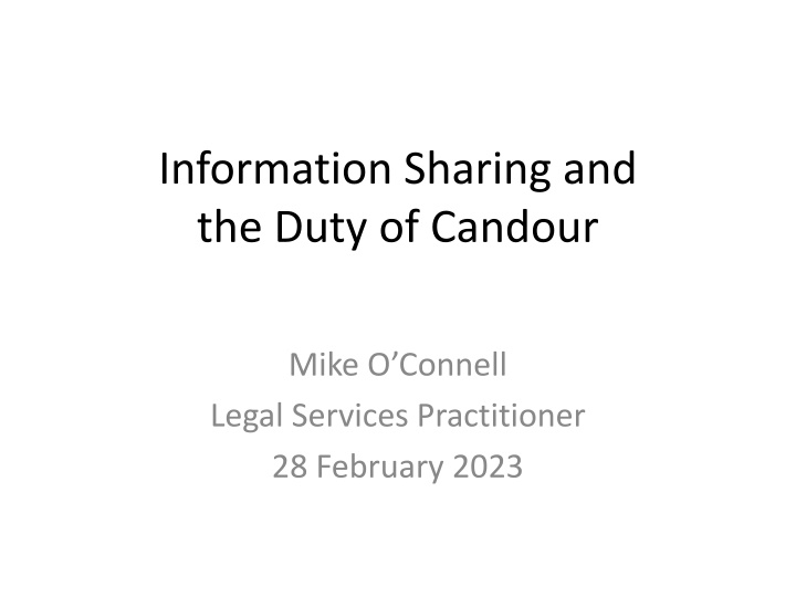 information sharing and the duty of candour