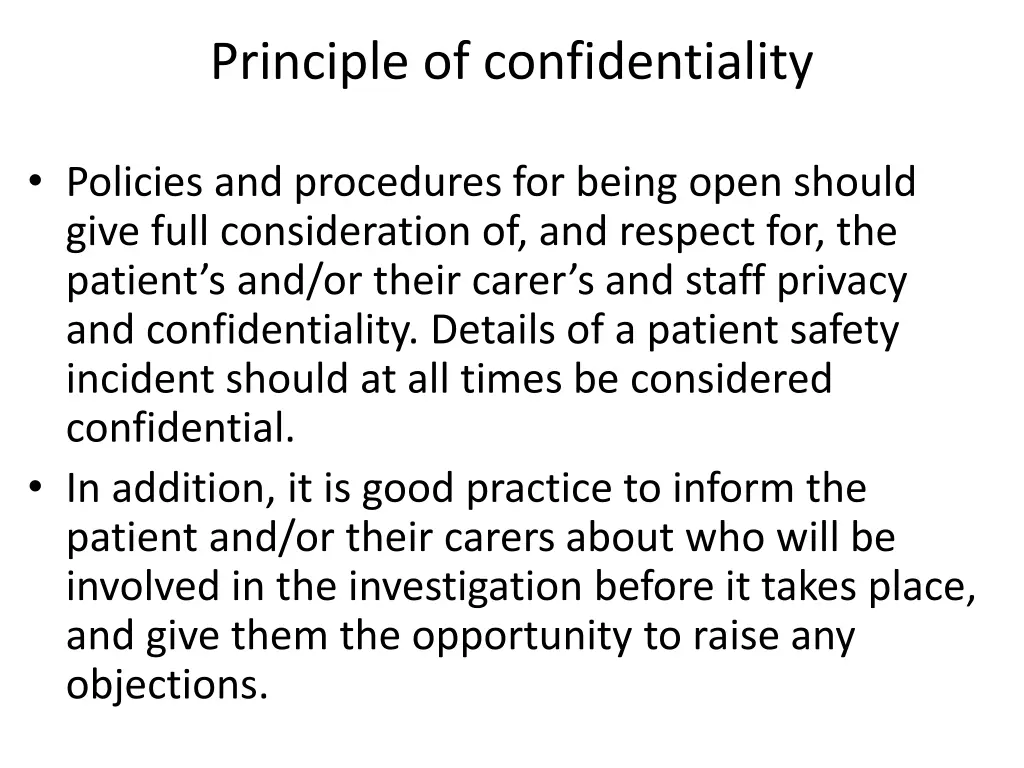 principle of confidentiality