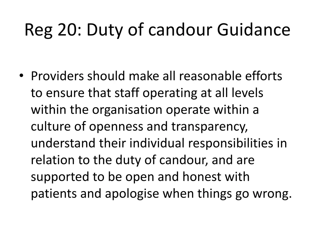 reg 20 duty of candour guidance 2