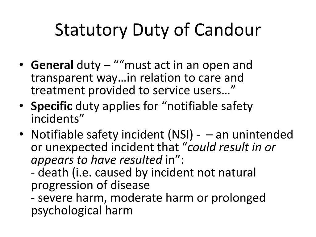 statutory duty of candour 1