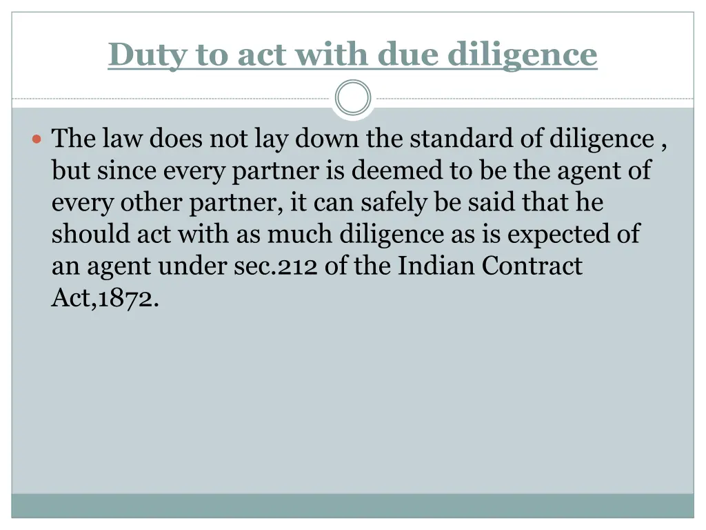 duty to act with due diligence