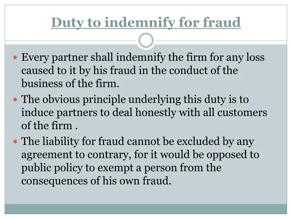 duty to indemnify for fraud