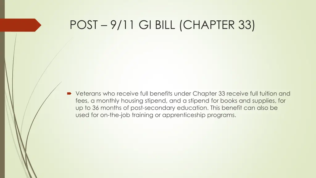 post 9 11 gi bill chapter 33