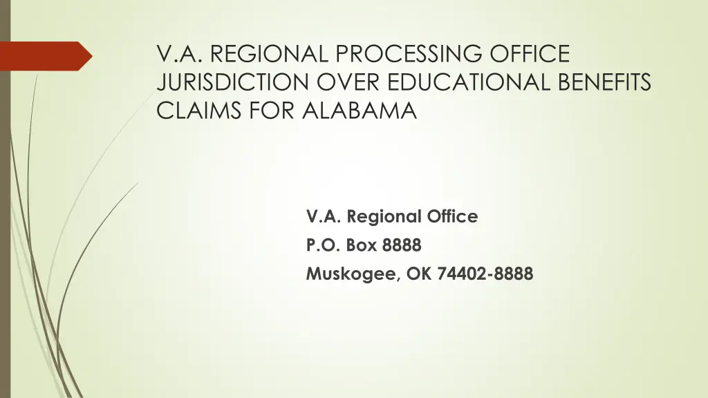 v a regional processing office jurisdiction over