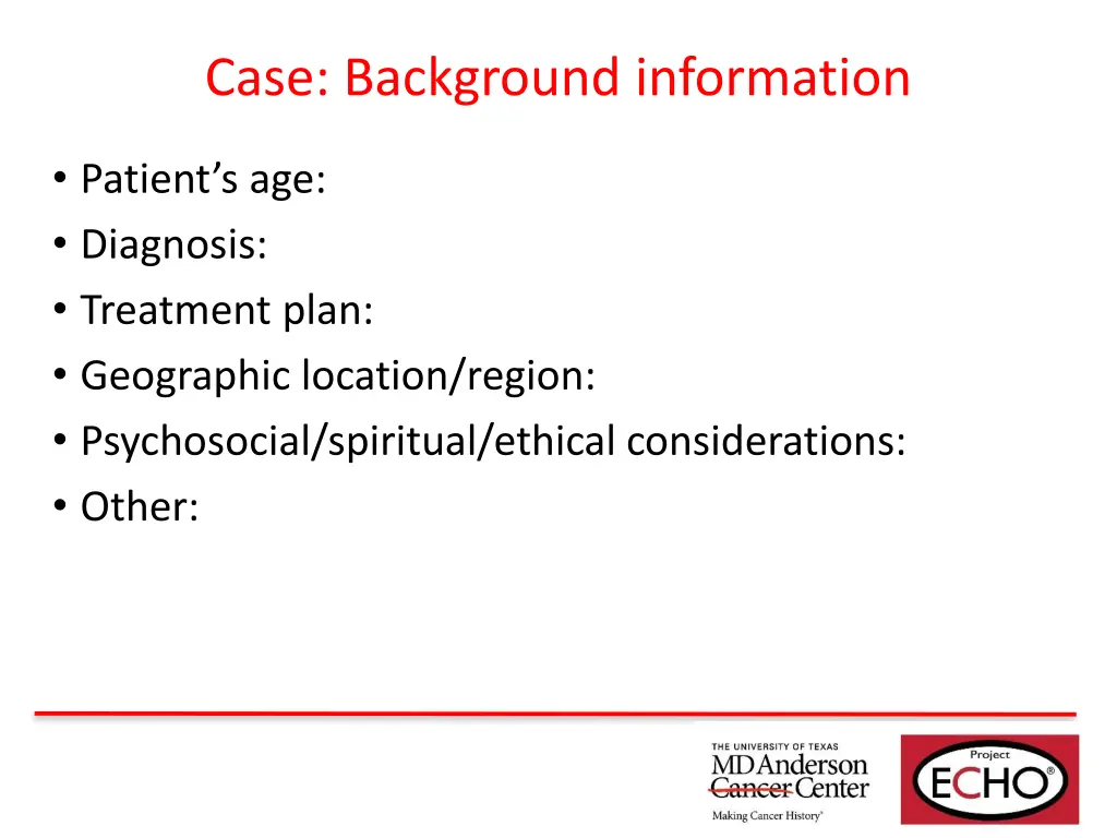 case background information