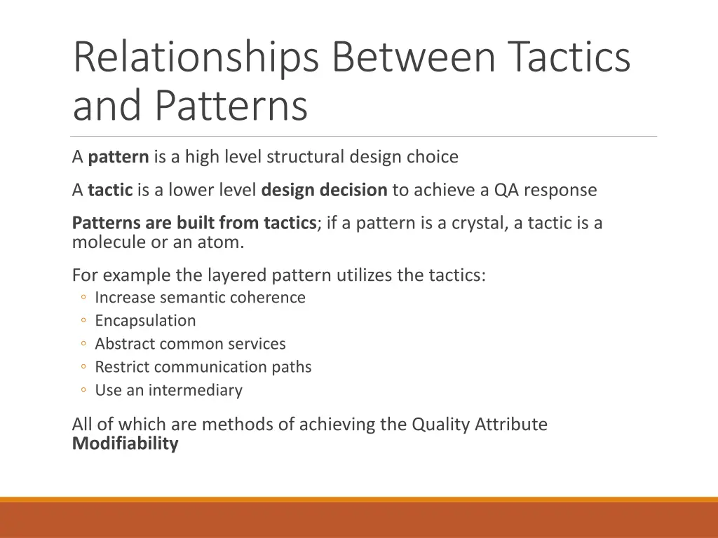 relationships between tactics and patterns