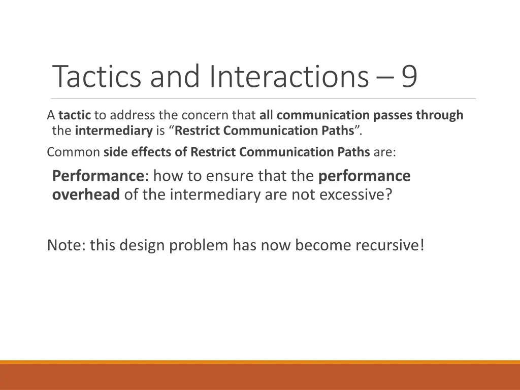 tactics and interactions 9