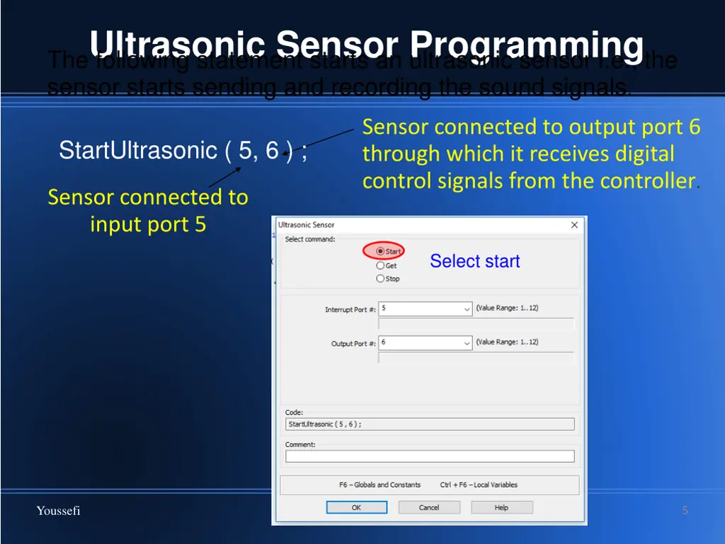 ultrasonic sensor programming the following