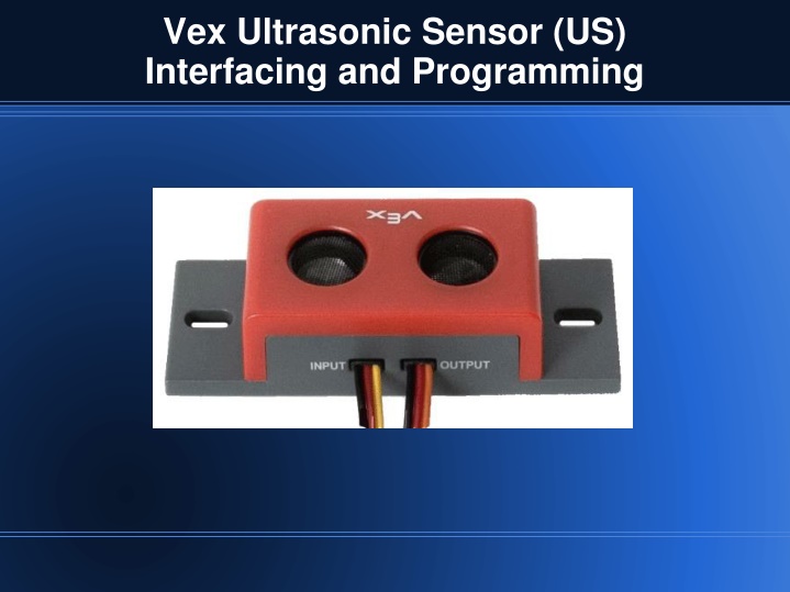 vex ultrasonic sensor us interfacing