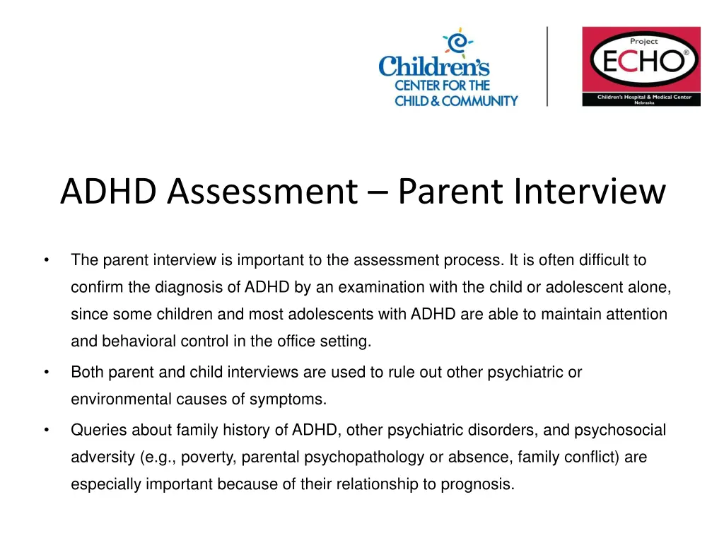 adhd assessment parent interview