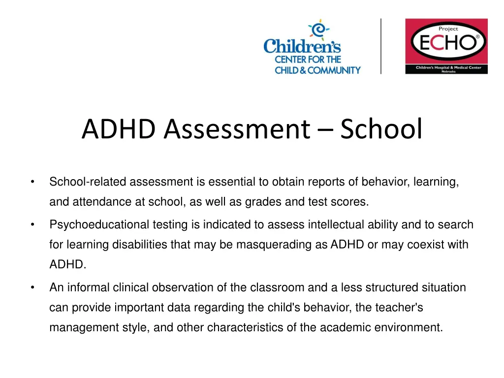 adhd assessment school