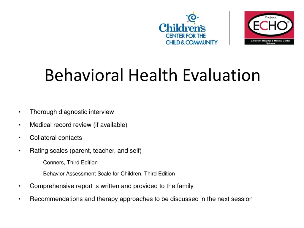 behavioral health evaluation