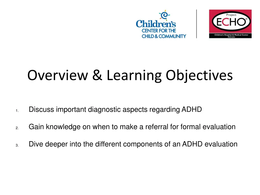 overview learning objectives