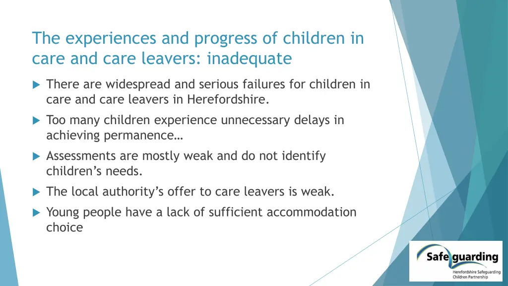 the experiences and progress of children in care