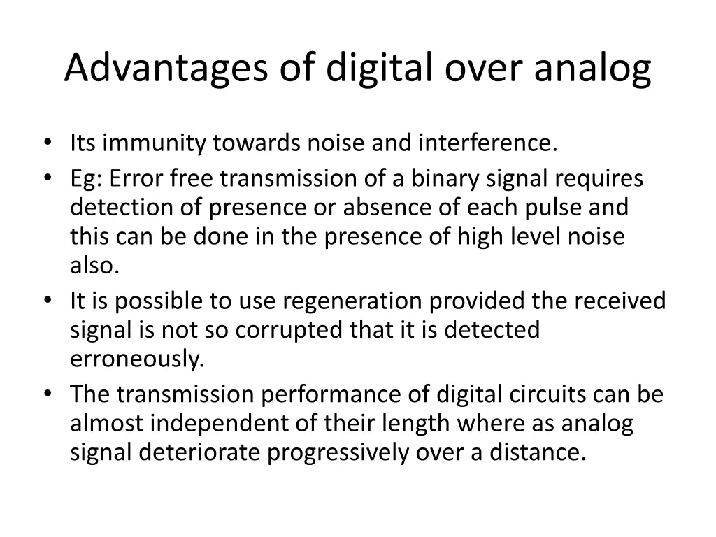 advantages of digital over analog