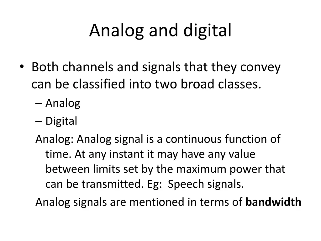 analog and digital