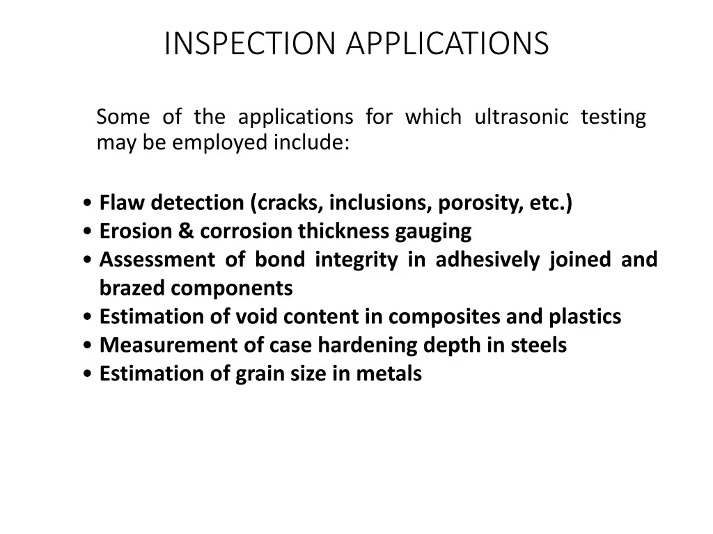 inspection applications